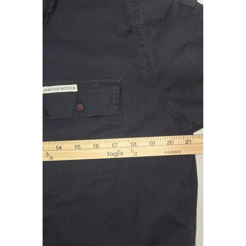 Grunt Style Mens Large Navy Blue Short Sleeve Button Down Tactical Shirt GS 1776